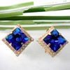 Navachi 18k Gold Plated Multicolor Square Zircon White Crystal Omega