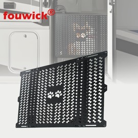fouwick RV Entry Screen Door Protector, 20.5-31.5 Inch Adjustable Screen Door Grille Guard, Black, JT-MD001