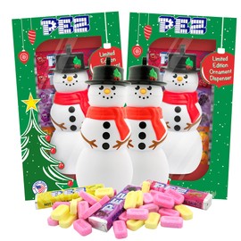 Limited Edition Christmast Candy Set, Snowman Shaped Dispensers, Stocking Stuffer Gifts, 1.74 Ounces Each, 12 Total Refills
