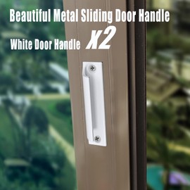 Bogoro Outdoor Balcony Door Handle, 2 Patio Door Handle, Patio Door Handle, Outdoor Door Handle, Suitable for Home, Office Drawers, Cabinet Doors, etc., with Screws (White)
