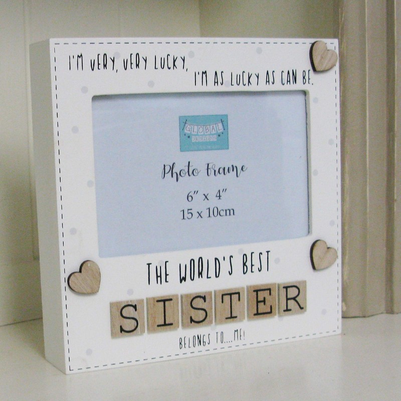 Sister Photo Frame The Worlds Best Sister Gift Letter Tiles