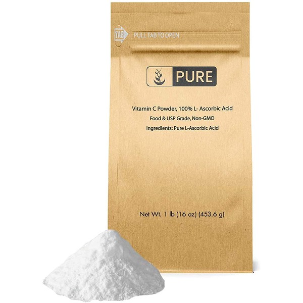 Pure Vitamin C Powder (1 lb.), Eco-Friendly Packaging, L-Ascorbic Acid, Antioxidant, Boost Immune System, DIY Skin Care