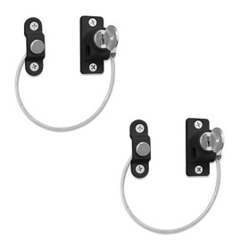 YTOOK Window Locks Set for UPVC Windows, 2Pcs Child Safety Window Restrictor Locks with Screws Keys, Limiting Opened Distance and Ventilation Perfect for Freezer Door Cabinets Windows (Black)