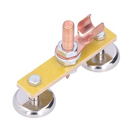 Magnetic Welding Support Clamp, Welding Magnet Head, Large Suction Double Magnet with Insulation Board Welding Ground Clamp Tools Magnetic Welding Ground Clamp for Mechanical Maintenance