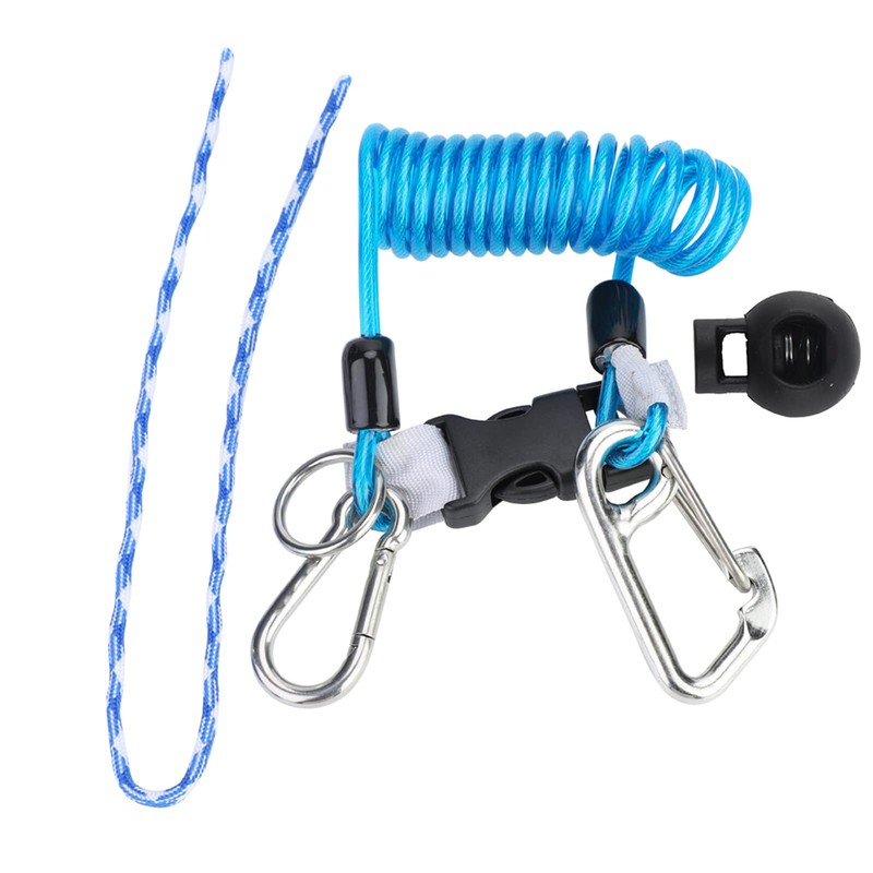 Nylon Webbing Anti-lost Snappy Coil for Photography (Blue)