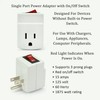 3 Prong Grounded Single Port Power Adapter for Outlet with