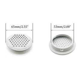 50Pcs Air Vents 53mm Circular Soffit Vent Stainless Steel Round Vent Mesh Hole Louver for Kitchen Bathroom Cabinet Wardrobe (White)
