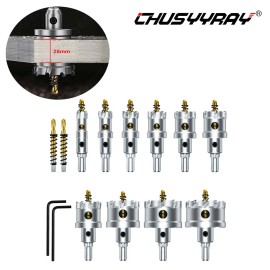 CHUSYYRAY 5/8in - 2-1/8in Carbide Tip TCT Hole Saw Cutter Drill Bit For Metal Alloy Steel