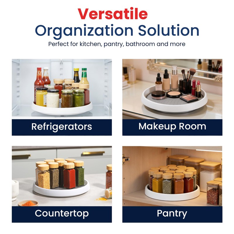 Oizeir Lazy Susan Organizer Set of 4, 10 Inch Non-Skid