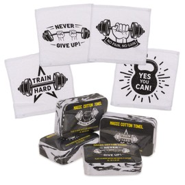 MIK funshopping Set of Magic Washcloths, Magic Cloth, Magic Towel, Party Bag, Children's Gift Tombola (Set of 4 Sports Studio Train Hard)