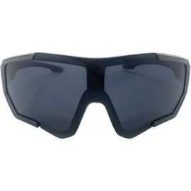 Incredible Bargains The Space Cadet, Futuristic Glasses Oversized Wrap Around Y2K Shield Sunglasses, Gunmetal Grey