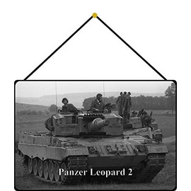 generisch Tin Sign 20 x 30 cm Curved with Cord German Tank Leopard 2 Decorative Gift Sign