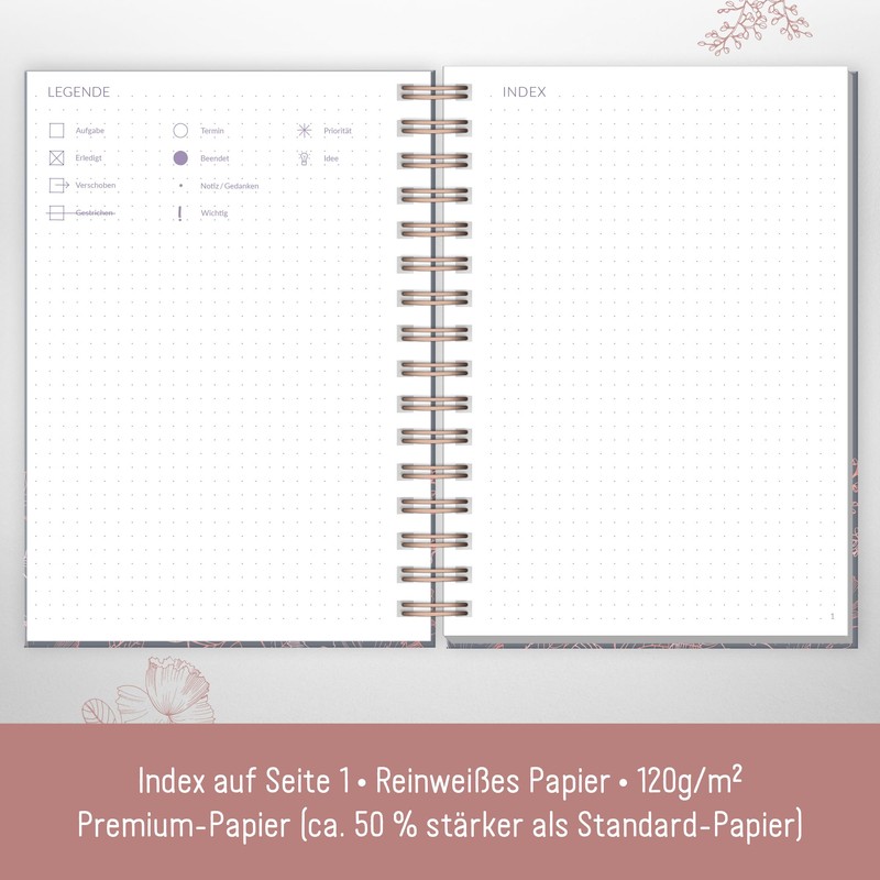 Häfft® Bullet Journal Fancy - Hardcover Notizbuch A5 dotted, 120