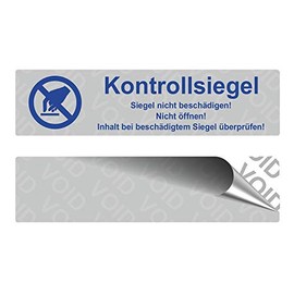 VOID Safety Labels "Control Seal with Logo" on Roll - 80 x 20 mm - Blue (1000)