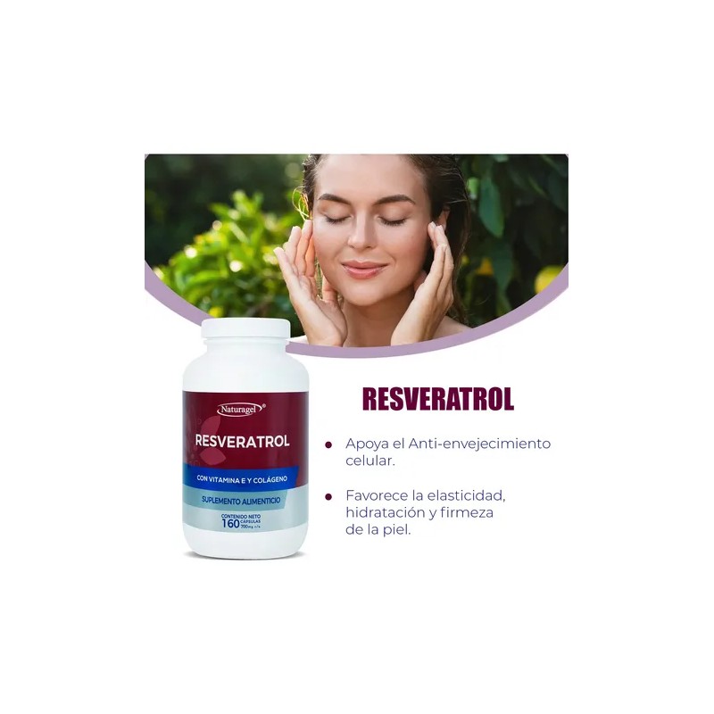 Resveratrol Vitamina E 160 Cápsulas Naturagel