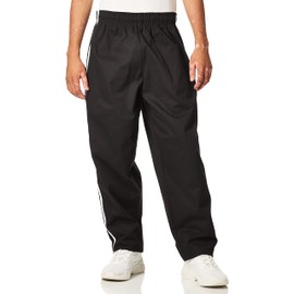 Chef Code Men's Traditional Baggy Chef Pant with Athletic Double Piping, Black, Large