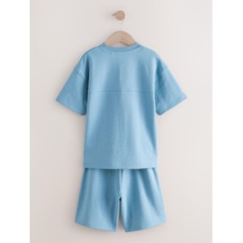 NEXT Relax-Fit Heavyweight T-Shirt / Shorts Set, blue
