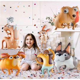 Animal Dog Balloons puppy dog balloons funny goofy dog balloons for Kids Gift dog themed birthday Baby Shower Pet party decorations Puppy Lovers Decor 6pcs