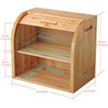G.a HOMEFAVOR Bread Box, 2 Layer Bamboo Bread Boxes for
