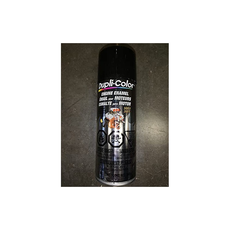 Dupli-Color CDE1613 Engine Paint with Ceramic, Gloss Black, 12 Ounce,