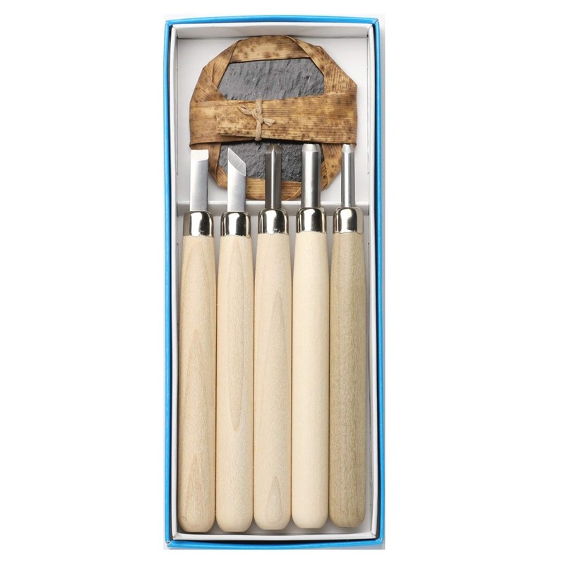 Yoshiharu Cutlery Multi-ichi Chisel with Baren, Set of 5, L-5
