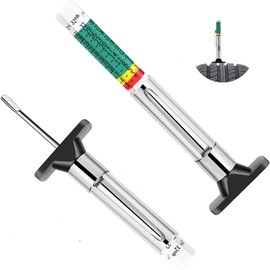 Heeke 2PCS Tire Tread Depth Gauge - Two-Sided Smart Color Coded Tire Tread Depth Measurement Tool Tire Wear Gauge in 32nds