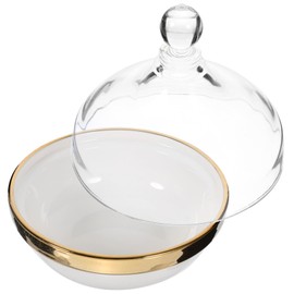CIYODO Elegant Lidded Dessert Bowl Baking Pudding Rice Fruits Comfortable to Hold Dishwasher Safe