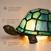 Stained Glass Turtle Table Lamp for Bedside Décor – Blue