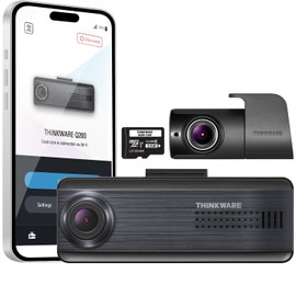 THINKWARE Q200 2CH Dash Cam Front Rear 2K Car Dashboard Camera, WiFi, WDR, Speed Red Light Alerts, ADAS, 256GB Max, Parking Monitor, Night Vision (Free 32GB MicroSD, 12V Cigar, Hardwiring Cable, GPS)