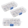 3 Boxes 150pcs Brooch Buttons White Rabbit Head Shape Detachable
