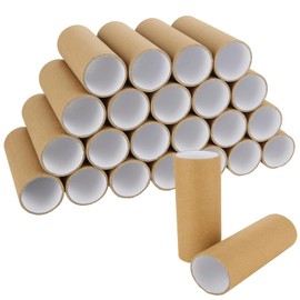 CYEAH 20 Pcs Mailing Tubes with Caps for Packaging Posters, 3x6 Inch Round Cardboard Mailers Tubes for Craft, Brown Toilet Paper Rolls for Crafts, Empty Cardboard Tubes for Classroom, DIY Projects