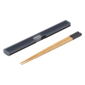 Ansio Antibacterial Chopsticks Slim Chopsticks Case Set (Black/Japan), Dishwasher Safe, Pastel Colors x Natural Wood