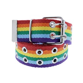 Zac's Alter Ego Rainbow Double Eyelet Canvas Webbing Belt