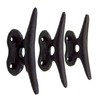 Wowser Nautical Black Cast Iron Boat Cleat Wall Hooks, 3.5