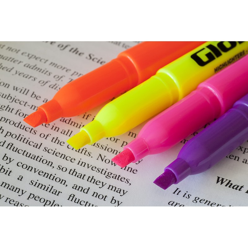 Promarx Pocket Stick Highlighters, Assorted Colors, 4 Count (HS07-LPCB04-48)