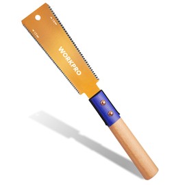 WORKPRO 6 Inch Japanese Pull Saw, Double-Edged Hand Saw for Wood Cutting with 14&17 TPI, SK5 Flexible Blade, Non-Slip Beech Handle for Woodworking
