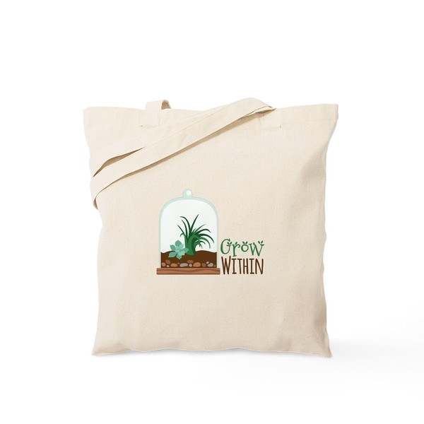 CafePress Grow Within Tote Bag Reusable Natural Beige Canvas Shopping