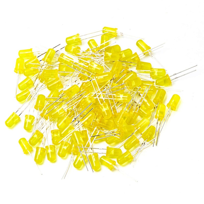 CHANZON 100 pcs 5mm Yellow Diffused LED Diode Lights (Colored