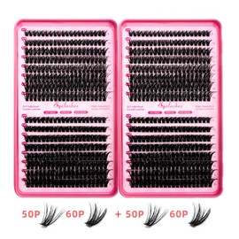 Selawasty Lash Clusters 640pcs Natural Lash Extension Individual Cluster Eyelash Russian Lash Clusters Individual Lashes Eyelash Clusters Natural Look Eyelashes for DIY at Home(9-16MM,50D,60D)