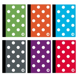 BAZIC Composition Notebook 80 Sheet 5" x 7" Polka Dot Poly Cover Notebook, Writing Journal Comp Lined Notebooks for Office School, Assorted Color, 48-Pack