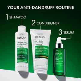 Dercos Hair & Scalp Moisturizing Conditioner, Formulated With Glycerin, Niacinamide + Hyaluronic Acid, Hair Conditioner & Scalp Moisturizer, Strengthens Hair & Scalp Post Dandruff Treatment, 6.7 Fl Oz