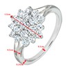 Silver Cubic Zirconia Set Cluster Ring N