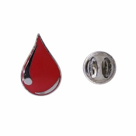 Jim Clift Design Blood Drop Enamel Lapel Pin - 50 Count