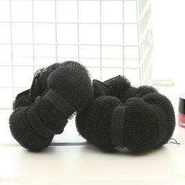 Foam Hair Styling Stylers for Women, 2 Count (1 Large, 1 Small) Ball head hair curler sweet hair accessories cute wig flower head accessories (Black, One size)