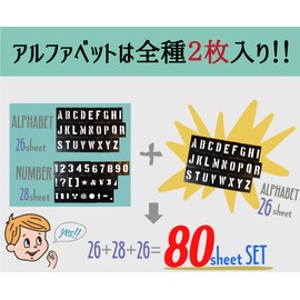 U.S. BOSTON Stencil Sheet Uppercase Letters & Numbers Set (4cm)