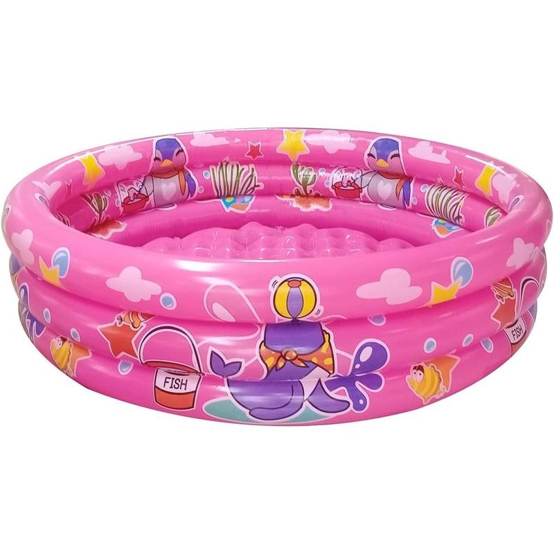 3 Rings Kiddie Pool, 48”X12”, Kids Swimming Pool, Inflatable Baby