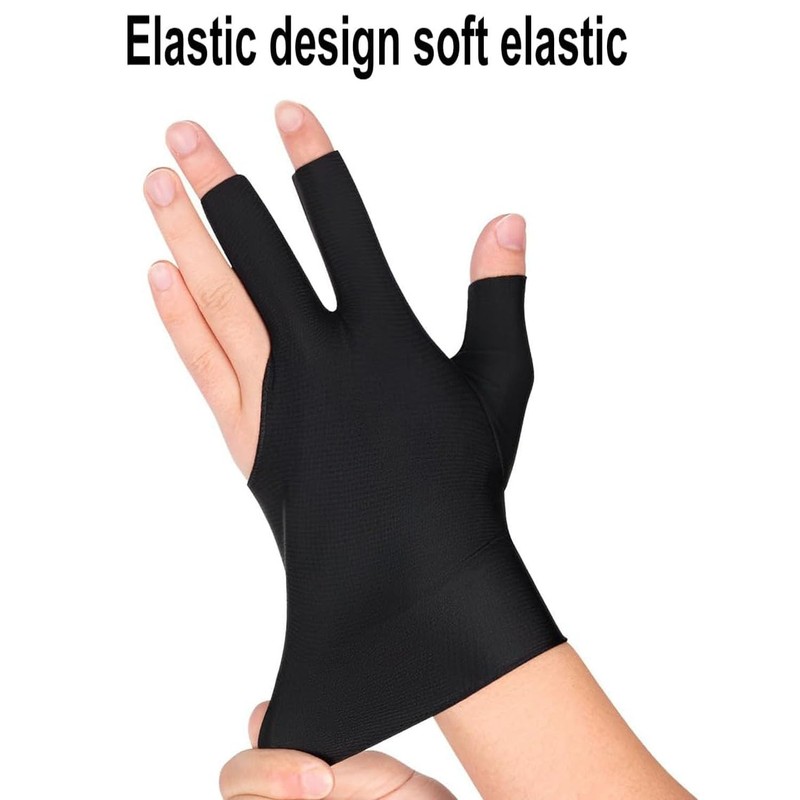 4 Pcs Billiards Gloves,Three Finger Gloves Snooker Gloves,Left Hand Pool