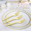 Dealusy 360 Count Extra Heavy Duty Gold Plastic Forks Disposable,