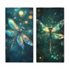 Rainbow Dragonfly Bath Hand Towels Set of 2 Absorbent Fantasy