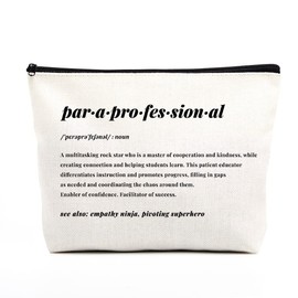 fkovcdy Paraprofessional Gifts for Women Paraprofessional Makeup Bag Appreciation Gifts for Her Paraeducator Counselor Coworkers Friends Teaching Assistant Gifts Paraeducator Gift for Female